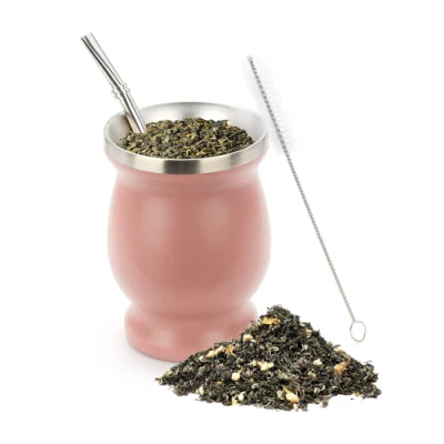 Mate Tea Cup 8oz/230ml Stainless Steel Yerba Mate Cup Double Wall Gourd with Bombilla